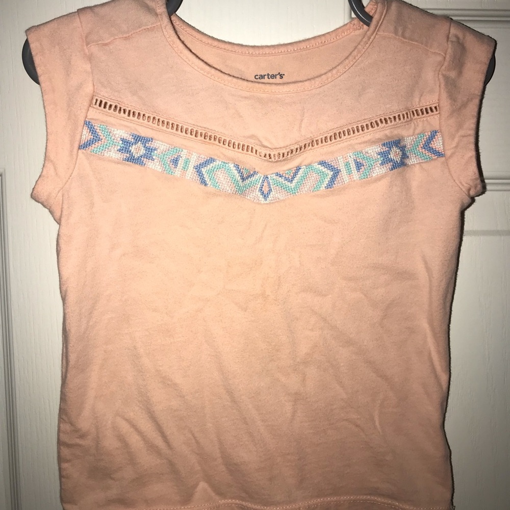 Kids tee with Aztec embroidery